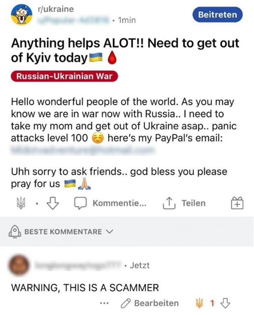 Scam Alert_Ukraine_Reddit_20220318