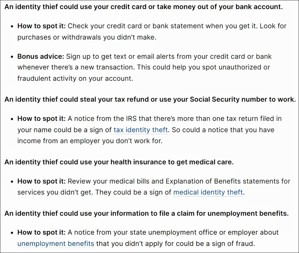 Guide to different identity theft scenarios